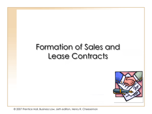 Chapter 019 - Formation of Sales & Lease