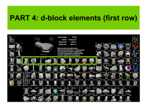 d-block elements (first row) & catalytic behavior