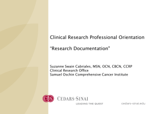 Clinical Research Professional Orientation