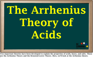 The Arrhenius Theory..