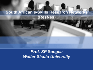 About Resnet Project - Walter Sisulu University