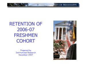 student characteristics retention of 2006