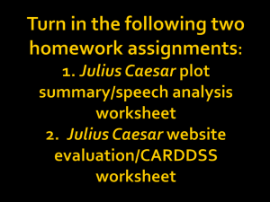 Turn in the following two homework assignments: 1. Julius Caesar