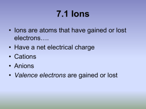 Valence Electrons - Miami East Schools