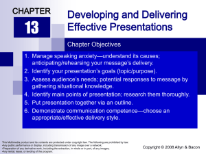 Developing and Delivering Effective Presentations