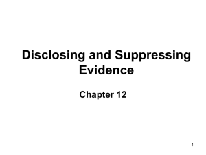 Disclosing and Suppressing Evidence Chapter 12