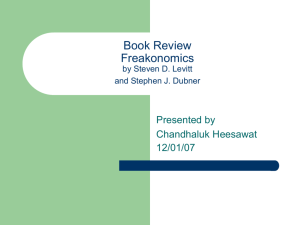 Book Review Freakonomics by Steven D. Levitt and Stephen J