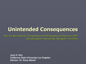 Unintended consequences - Center for Ethics of Science and