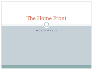 U.S. Home Front Notes The Home Front