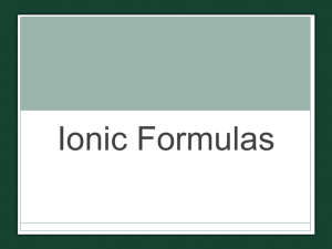 Ionic Formula