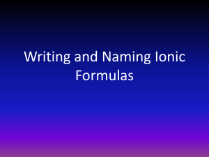 Writing and Naming Ionic Formulas