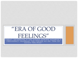 Era of Good Feelings - White Plains Public Schools