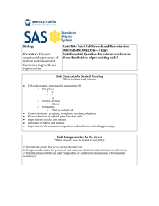 Biology Unit Title Set: 6 Cell Growth and Reproduction MITOSIS