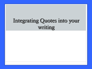 Integrating Quotes into your writing