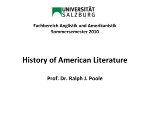 Fachbereich Anglistik Sommersemester 2009 History of American