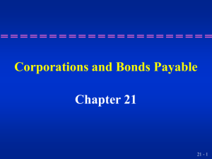 Corporations and Bonds Payable Chapter 21