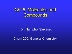 Ch. 8: Electron Configuration and Chemical Periodicity