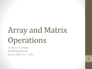 Array and Matrix Operations