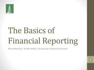 The Basics of Financial Reporting