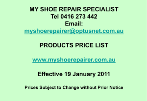 My Shoe Repair specialist Catalogue