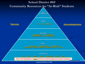 Community Resources for At Risk Students 2011