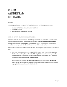In this part of the lab, you will create an ASP.NET page to calculate