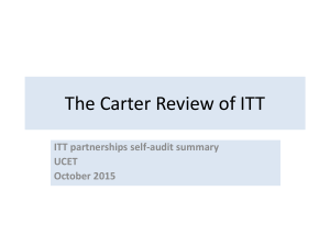 The Carter Review of ITT - Universities' Council for the Education of