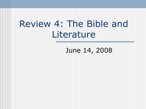 Review 4: The Bible and Literature