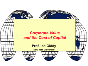 Evaluating Investments and the Cost of Capital