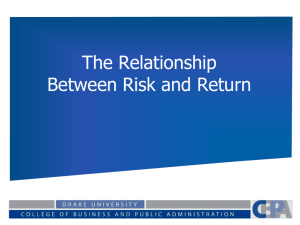 Risk and Return (includes Regression Review)