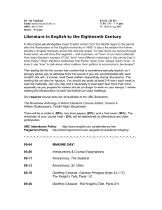 Literature in English to the Eighteenth Century