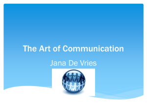 The Art of Communication - Jana De Vries