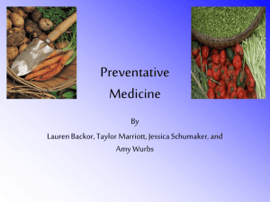 PowerPoint Presentation - Preventative Medicine