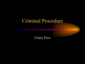 Criminal Procedure, Class V