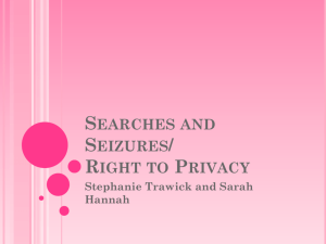 Searches and Seizures/ Right to Privacy
