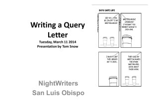 Writing a Query Letter Tuesday, March 11th, 2014