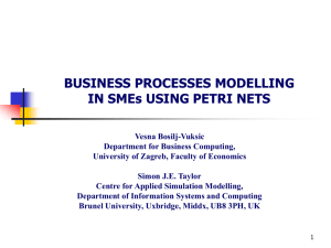BUSINESS PROCESSES MODELLING IN SMEs USING PETRI NETS