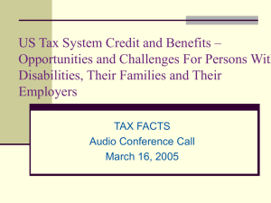 US Tax System Credit and Benefits