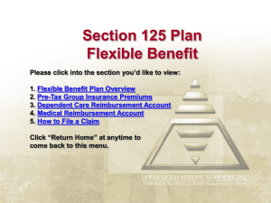 Section 125 Plan Flexible Benefit Plan Overview