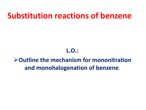 Substitution reactions of benzene