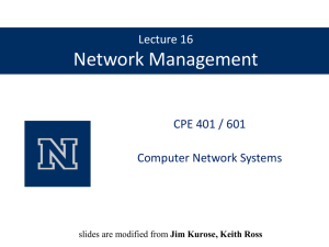 Network Management - Computer Science & Engineering