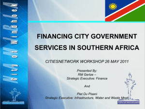 Financing City Government Services In Southern Africa