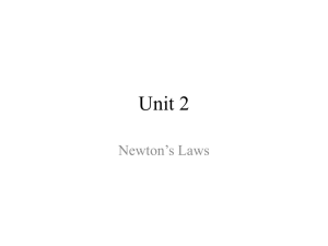 Unit 2 - Newton's Laws