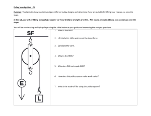 Pulley Investigation - OL Purpose: This lab is to allow you to