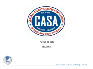 CASA Presentation - Central Atlantic States Association of Food and