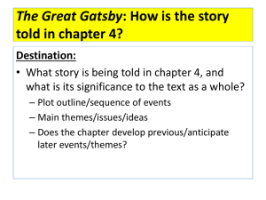 The Great Gatsby: How is the story told in chapter 4?