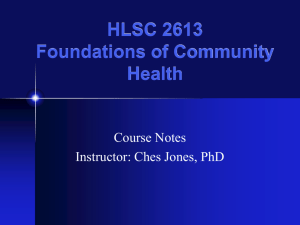 HLSC 2613 Foundations of Health Education and Promotion