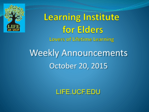 October 20 - LIFE at UCF