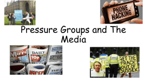 Pressure Groups and The Media - St Andrews & St Brides High School