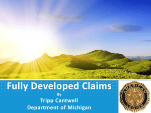 Fully Developed Claims Presentation by Tripp Cantwell